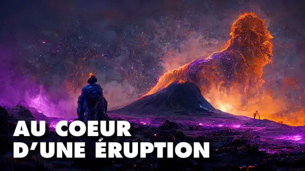 AU COEUR d'une ÉRUPTION VOLCANIQUE, face aux laves du Piton de la fournaise