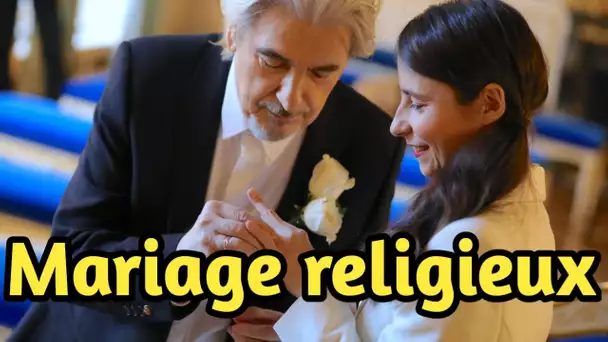 Mariage de Serge Lama et Luana : des mariés radieux à l'église, un célèbre chanteur invité