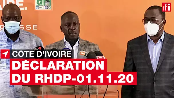 Déclaration du RHDP du 1er novembre 2020 #CôtedIvoire