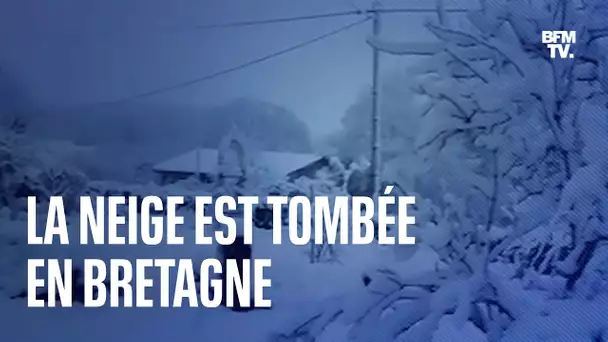 Il a neigé cette nuit en Bretagne: les images filmées par les témoins BFMTV