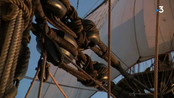 Débord de Loire 2019 : ambiance à bord  du Belem au large de Saint-Nazaire