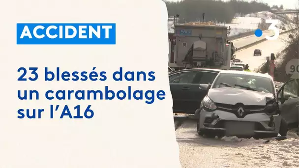 Carambolage sur l'A16 : 23 blessés dont  3 dans un état grave