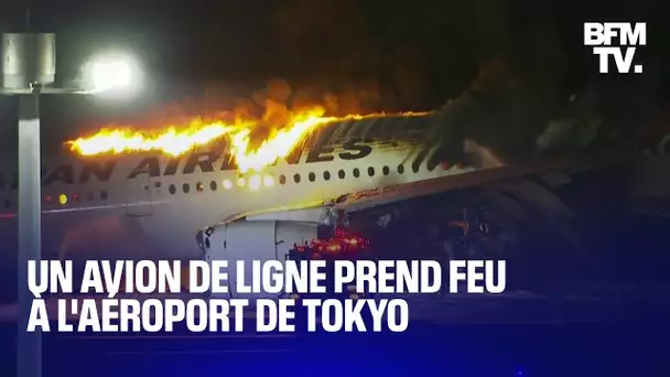 Un avion de ligne prend feu à l’aéroport de Tokyo après une collision