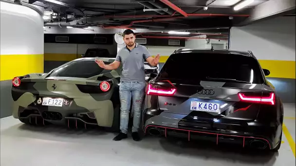 Un de mes ABONNÉS découvre ma RS6, C63S AMG, F12, et 458 ITALIA !!