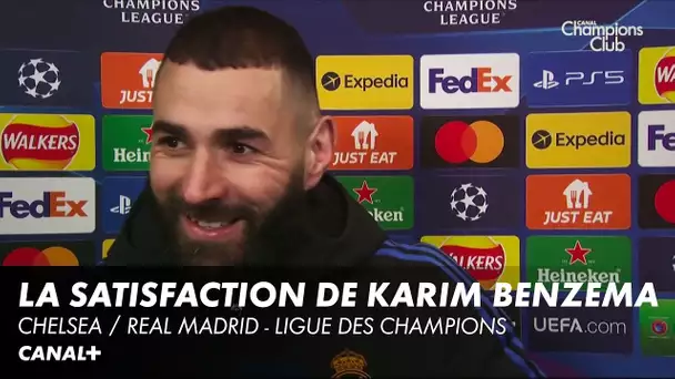 La joie de l'homme du match Karim Benzema - Chelsea / Real Madrid - Ligue des Champions