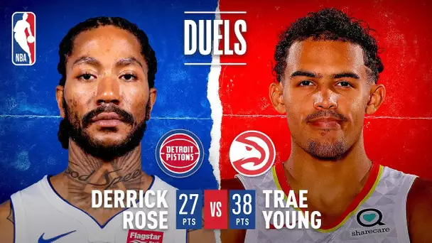 Trae Young, Derrick Rose Put On Scoring Duel In Detroit
