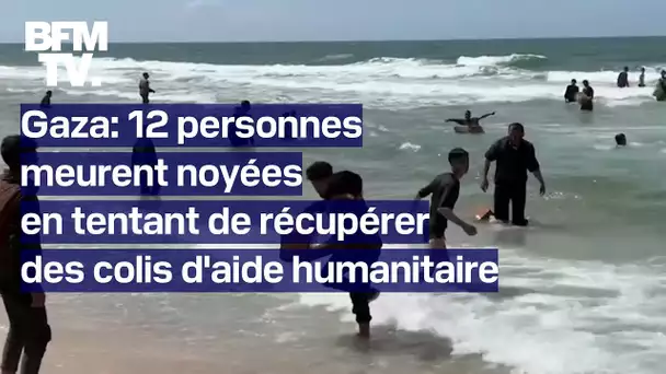 Bande de Gaza: 12 personnes meurent noyées en tentant de récupérer des colis humanitaires dans l’eau