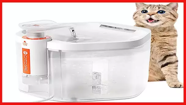 CAT CARE Cat Water Fountain-84oz/2.5L Ultra Quiet Pet Water Fountain, Automatic Dog Water Bowl