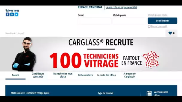 L'entreprise Carglass recrute 500 postes partout en France