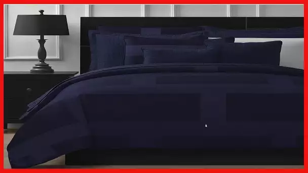 Comfy Bedding | 5-Piece Comforter Set | Microfiber Bedding | Queen | Frame – Navy Blue