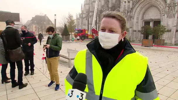 A la Cathédrale d’Evreux, un exercice incendie grandeur nature pour les sapeurs-pompiers