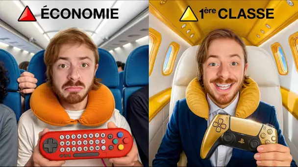Je teste le gaming dans TOUTES les classes d'avion
