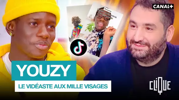 Youzy, l'humoriste aux mille visages, est sur le plateau de Clique - CANAL+