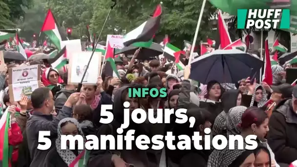 À Paris, des milliers de manifestants pour la Palestine, pour la 5e journée consécutive
