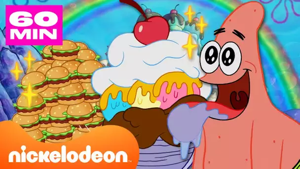 Les moments de NOURRITURE où Bob l'éponge a le plus faim, pendant 60 minutes non-stop🍔 | Nickelodeon
