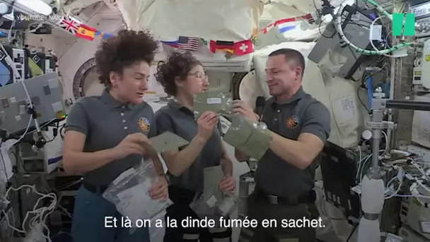 Les astronautes américains nous présentent leur repas pour Thanksgiving