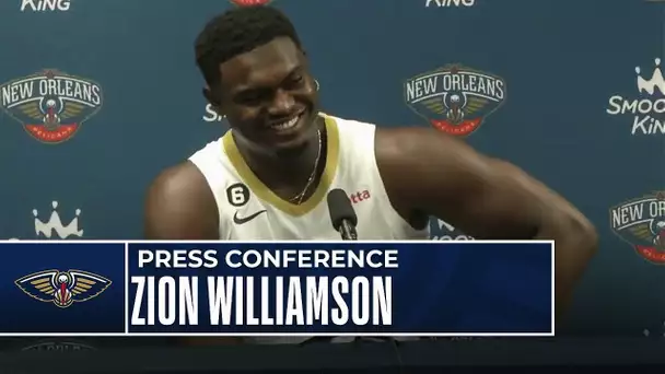 Zion Williamson Talks Pelican's Future, Notorious B.I.G & More | #NBAMediaDay