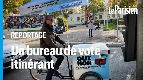 La Courneuve : l'urne du référendum sur les 30 km/h se déplace à vélo
