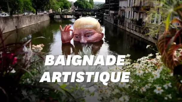 À Metz, Donald Trump pique une tête (géante) dans la Moselle