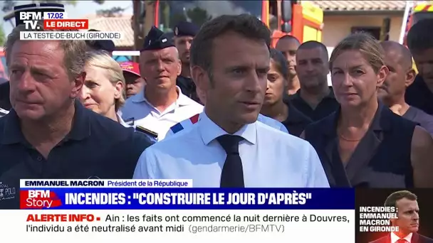 Incendies: le point complet d'Emmanuel Macron, à l'issue de son déplacement à La Teste-de-Buch