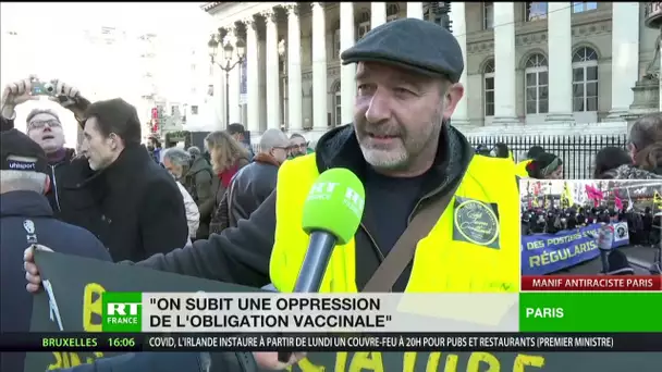 Manifestation contre les mesures sanitaires et pour le pouvoir d’achat à Paris