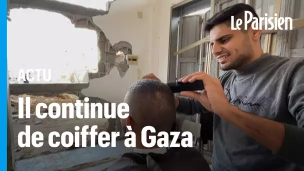 Le barbier de Gaza continue son travail dans les gravats