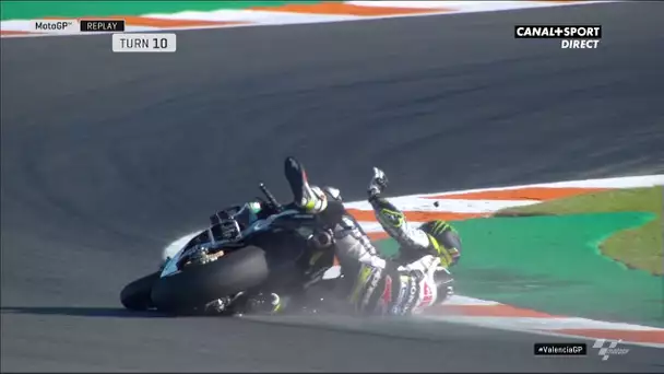Chute de Cal Crutchlow dans un virage à droite !