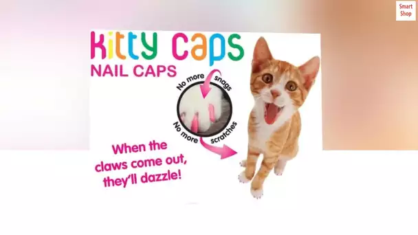 Kitty Caps Nail Caps for Cats - Cat Claw Covers in White with Orange & Clear with Blue Glitter