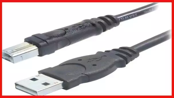 Belkin - F3U133b10 (F3U133b10) Hi-Speed USB A/B Cable, USB Type-A and USB Type-B (10 Feet) Black