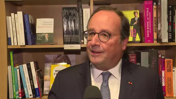 A Rouen, François Hollande, ancien président pédagogue, présente son livre dans sa ville natale