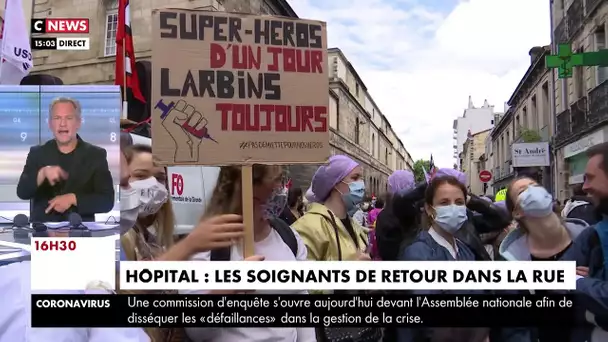 Hôpital : les soignants dans la rue à Bordeaux