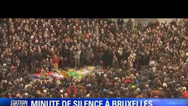 Attentats: minute de silence et applaudissements à Bruxelles