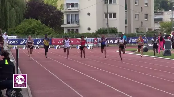 Tomblaine 2015 : Finale 100 m Espoirs F (Carolle Zahi en 11&#039;&#039;35)