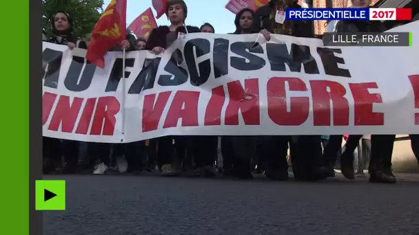Environ 500 manifestants défilent contre le Front national à Lille