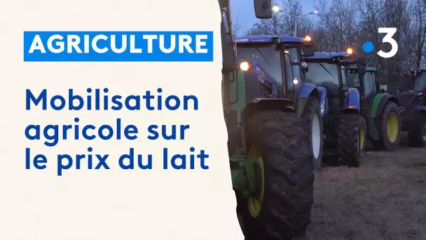 Interview : les agriculteurs manifestent devant l'usine Lactalis de Domfront