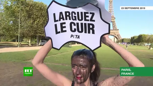 Paris : manifestation des activistes de l’association PETA