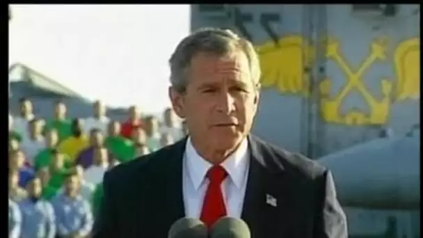 [Bush : fin des opérations en Irak et réactions population]