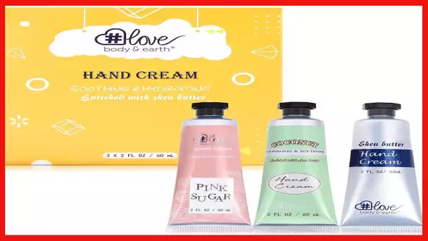 Hand Cream Gift Set - Hand Cream Set for Women, Shea Butter Hand Care Cream for Dry Hands, 3x2.0 oz