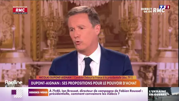 Présidentielle : les propositions de Nicolas Dupont-Aignan pour le pouvoir d'achat