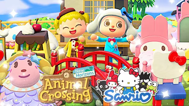 LES NOUVEAUX HABITANTS ET LES NOUVEAUX MEUBLES SANRIO ! | ANIMAL CROSSING NEW HORIZONS CO-OP