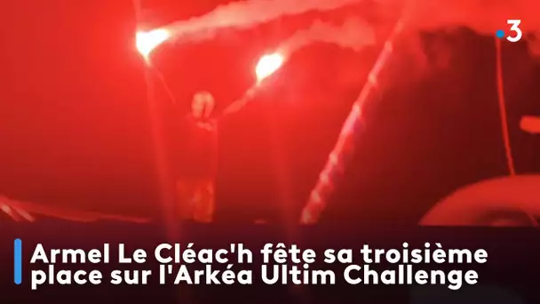 Armel Le Cléac'h fête sa troisième place sur l'Arkéa Ultim Challenge
