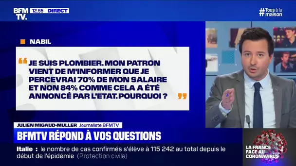 En chômage partiel, pourquoi percevrai-je 70% de mon salaire et non 84% comme annoncé par l'État ?