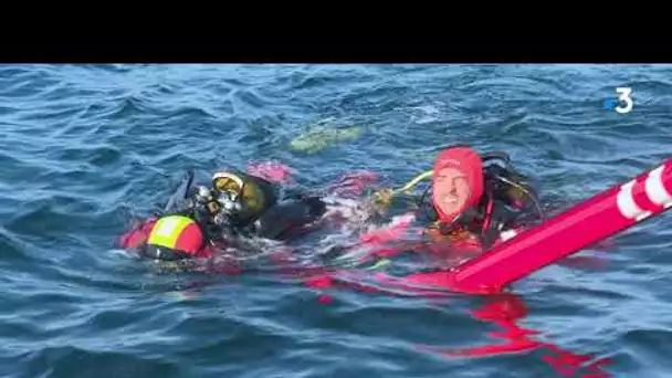 Crozon : les pompiers en formation de plongeurs-scaphandriers