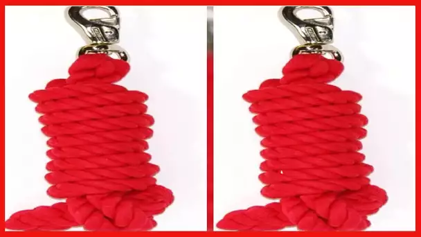 Hamilton Cotton Lead with Nickel-Plated Bull Snap, Red, 3/4" Thick x 10' Long