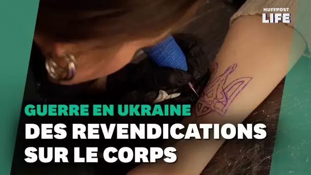 En Ukraine, le drapeau et autres symboles patriotiques s'ancrent sur la peau