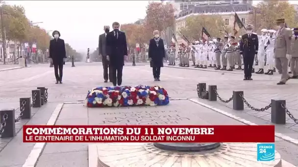 Commémorations du 11-Novembre : Emmanuel Macron se recueille devant la tombe du Soldat inconnu