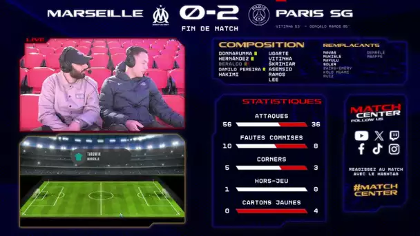 🎙MATCH CENTER : Marseille vs. Paris Saint-Germain 🔴🔵