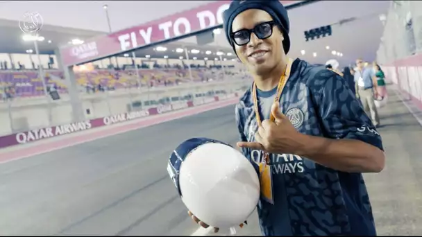 Flashback on Ronaldinho’s trip to Doha for the F1 Qatar Grand Prix with @qatarairways! ❤️💙