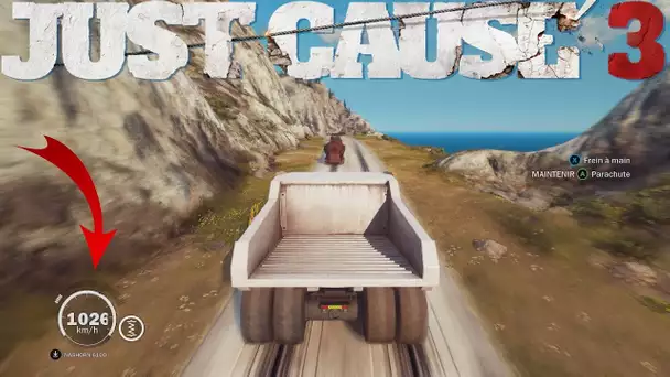 Just cause 3 -  1000 Kmh VS TRAIN... EXPERIENCES DINGUES