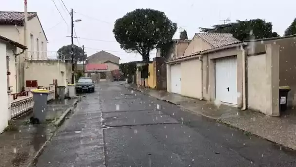 Carcassonne : la neige est tombée sur l'Aude ce 26 mars 2020